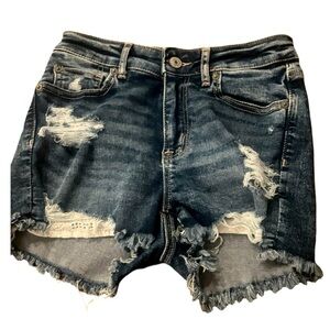 American Eagle Outfitters Women's Size 0 Hi Rise Shortie Cut-Off Denim Shorts.